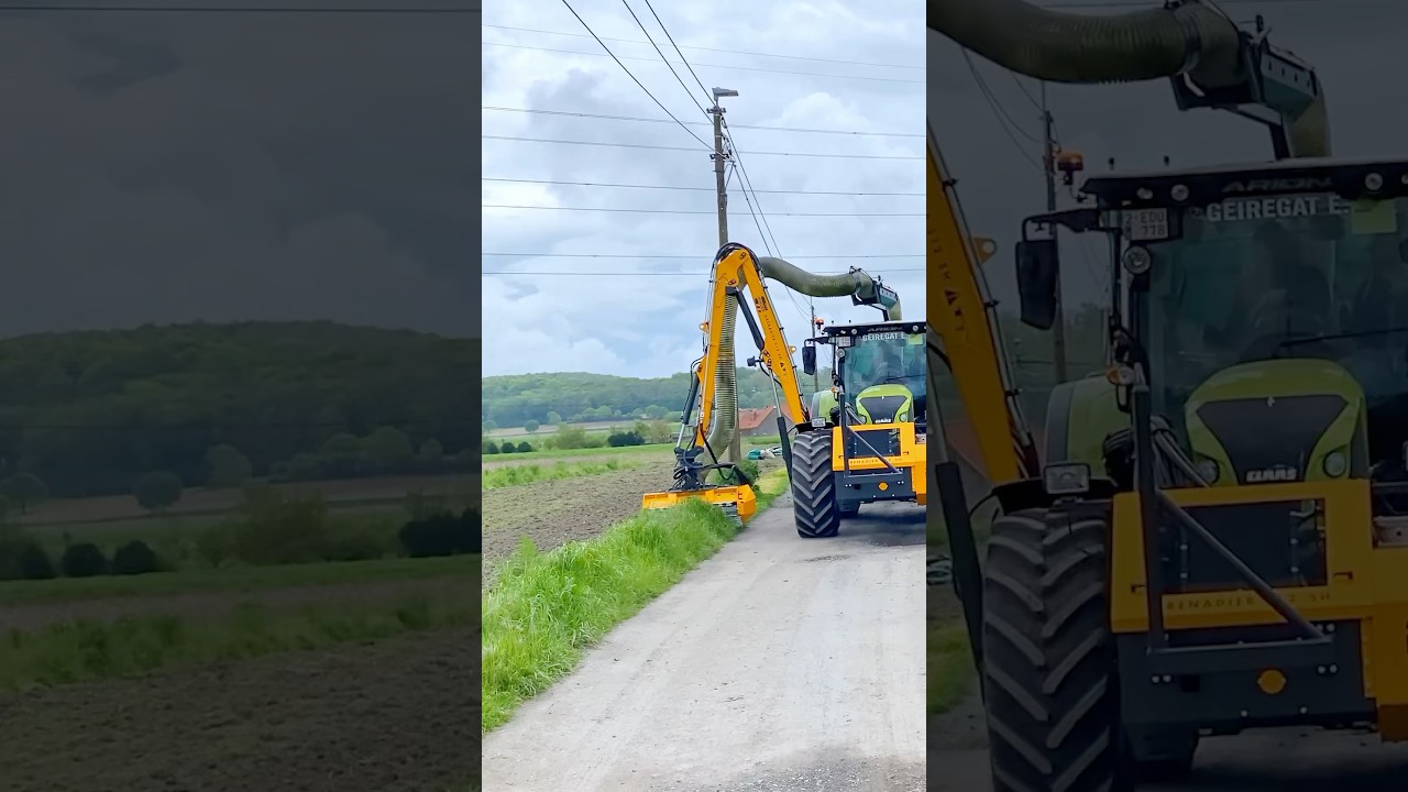 Vacuum-Powered Grass Cutter! 😍 #grass #vehicles #machinery
