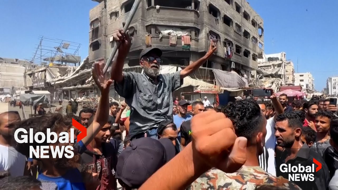 “We want to eat”: Palestinians in Gaza protest hunger crisis amid ongoing Israeli siege