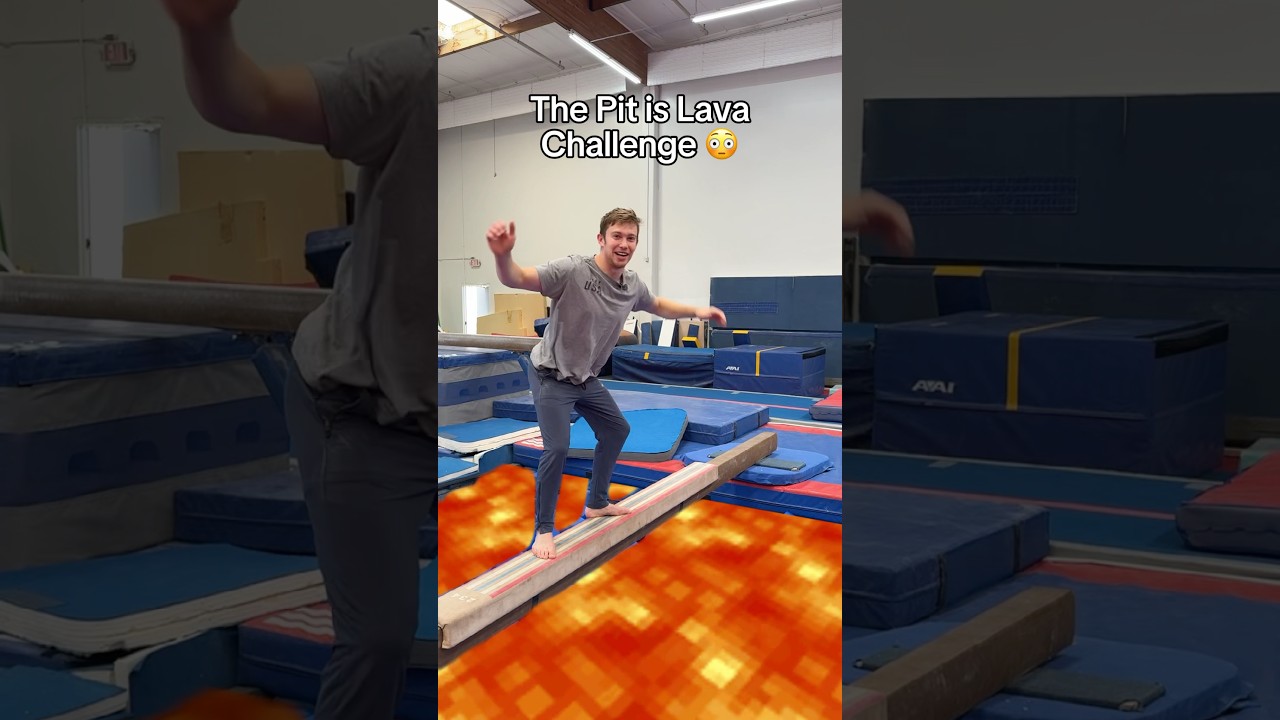 What level can you get to? 😳 #lava #gymnastics #gymnast #sports #olympics #fail #fails #minecraft