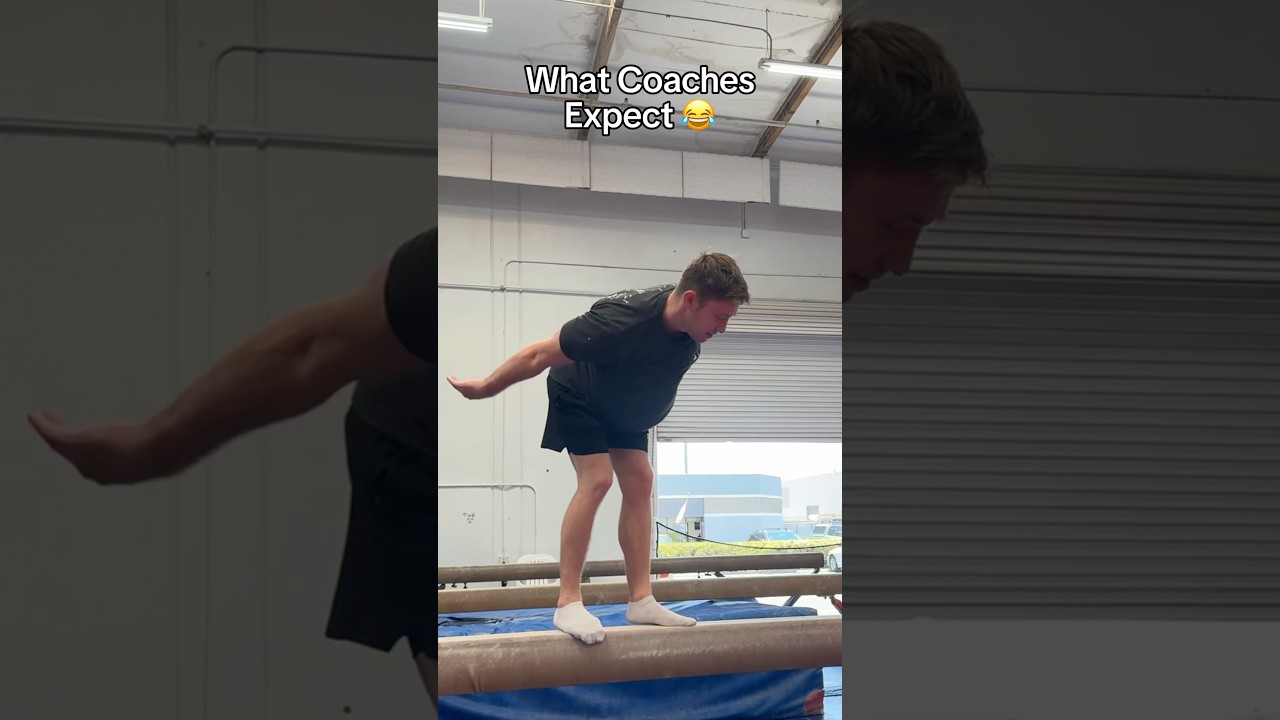 Why do coaches always say this 😂 #gymnastics #gymnast #olympics #olympic #fails #coach #beam #sport