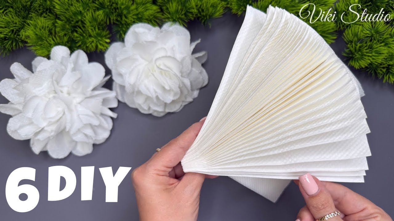 🌸 6 Easy DIY Napkin Flower Ideas | Tissue Paper Craft for Beginners 🌸