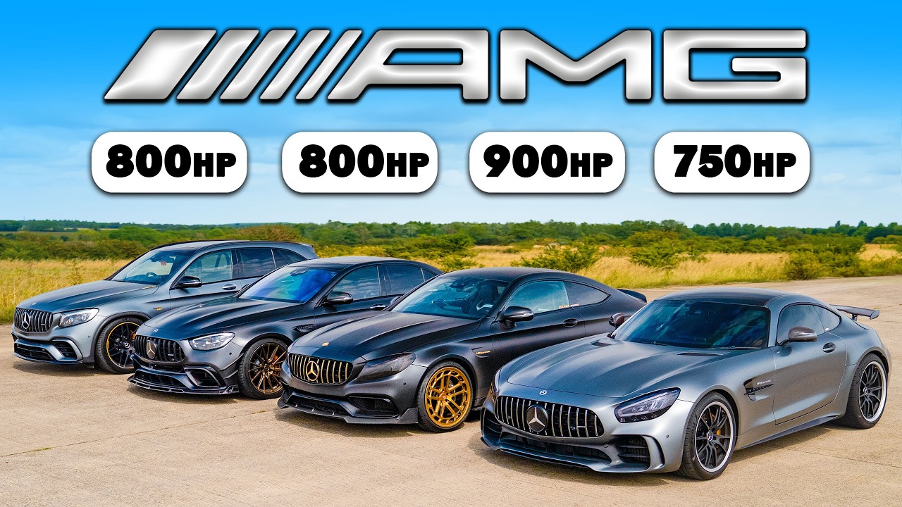 900hp AMG C63 v GTR v E63 v GLC 63: DRAG RACE