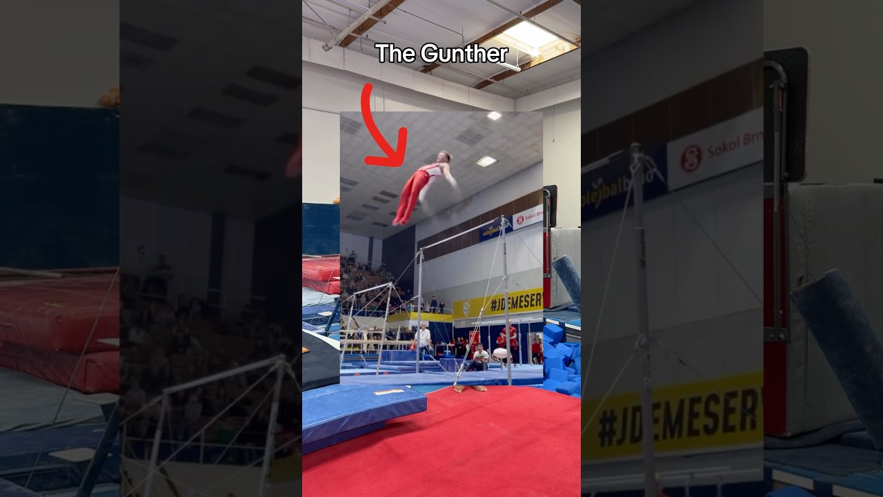 Can a female gymnast learn the move I invented 😳 #gymnast #gymnastics #olympics #olympic #sports