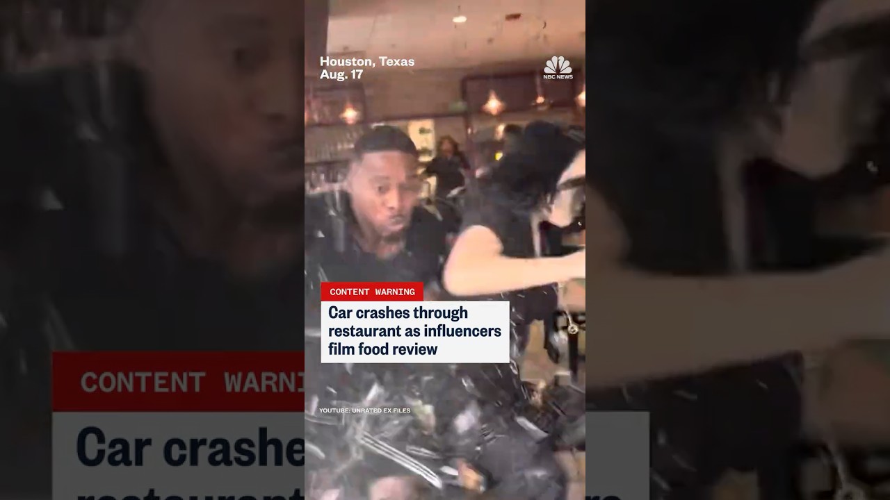 Car crashes through restaurants as influencers film food review