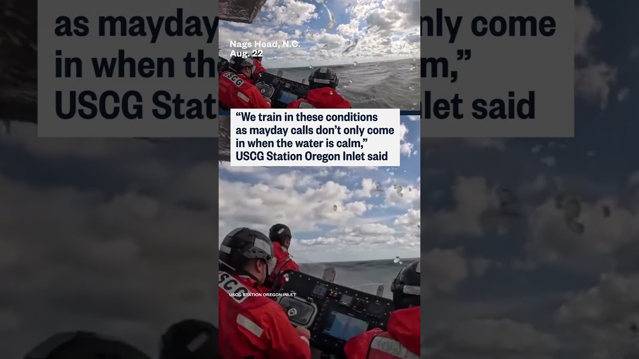 Coast Guard trains on waves created by  Hurricane Erin