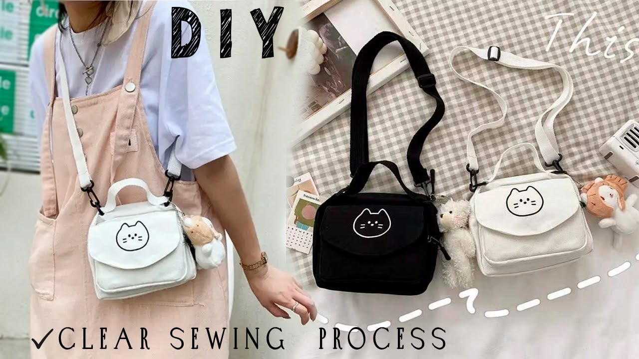 DIY Crossbody Bag from cloth sew at home😍👜 Like a REAL store bought bag tutorial