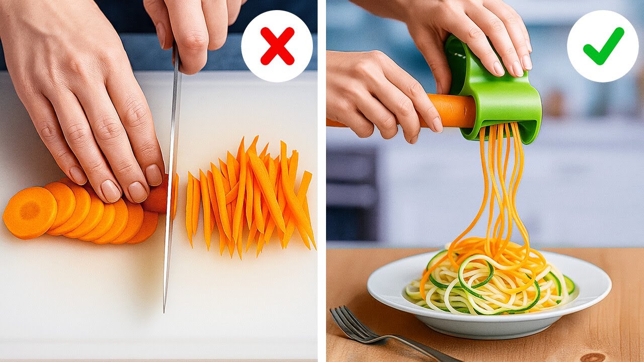 EASY PEEL & CUT VEGGIES! 🥕🌟 Must-Try Kitchen Hacks & Gadgets! 🍽️