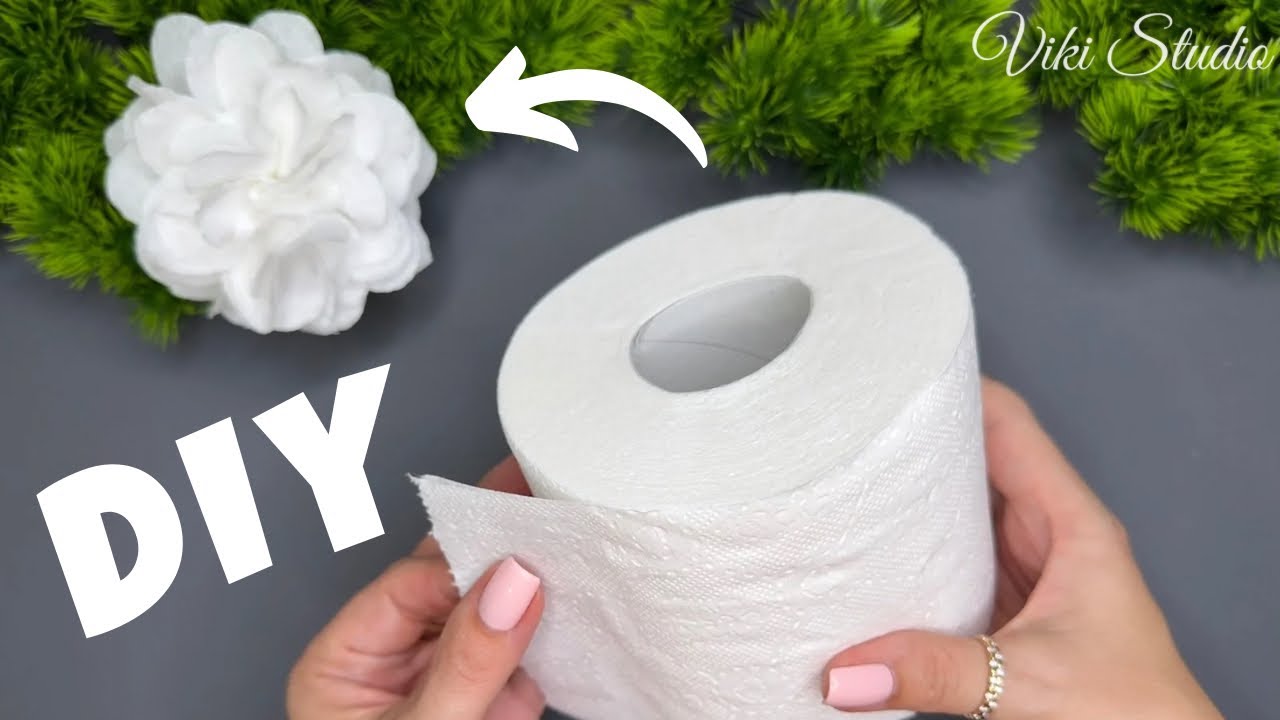 ♻️ EASY Recycling Craft Idea Toilet Paper FLOWER Paper Decoration DIY
