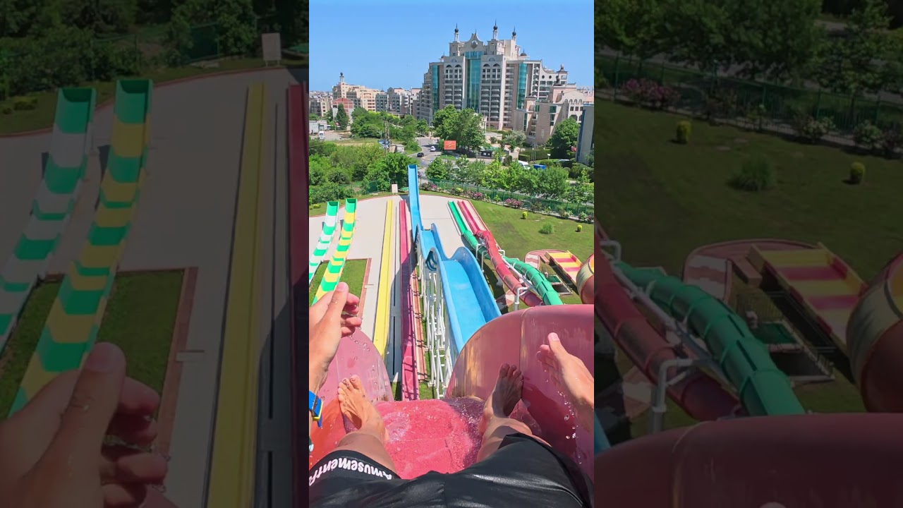 Free Fall Water Slide at Sunset Aquapark Pomorie 🇧🇬