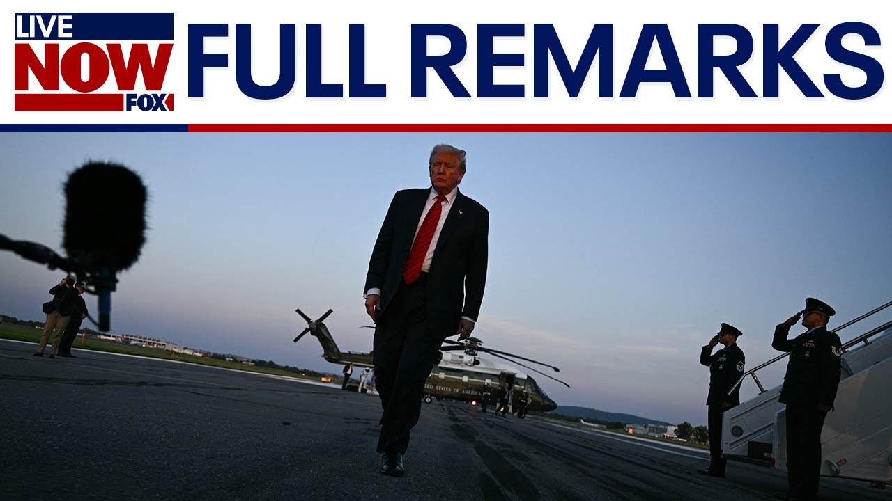 FULL: President Trump heads back to White House, talks Steve Witkoff, Jeanine Pirro, Sydney Sweeney