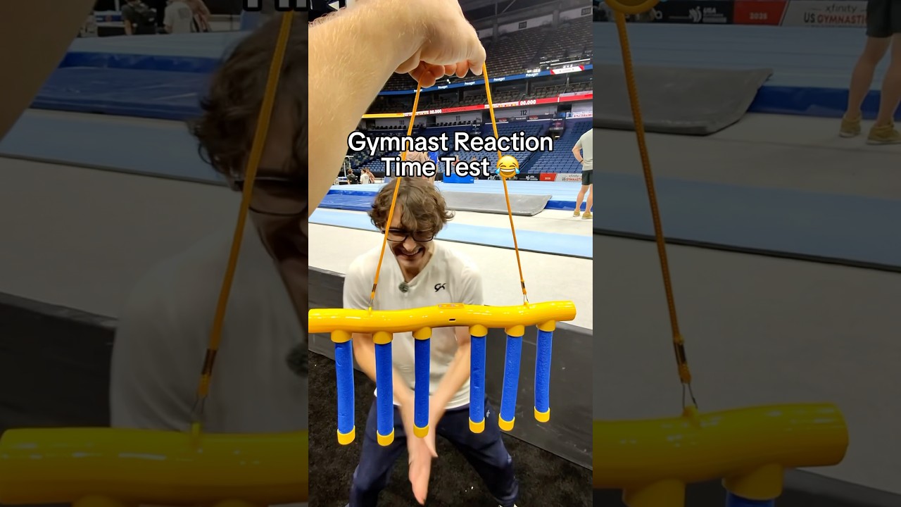 Gymnast reaction time test 😂#gymnastics #gymnast #sports #olympics #olympic #sport #fails #fail #d1