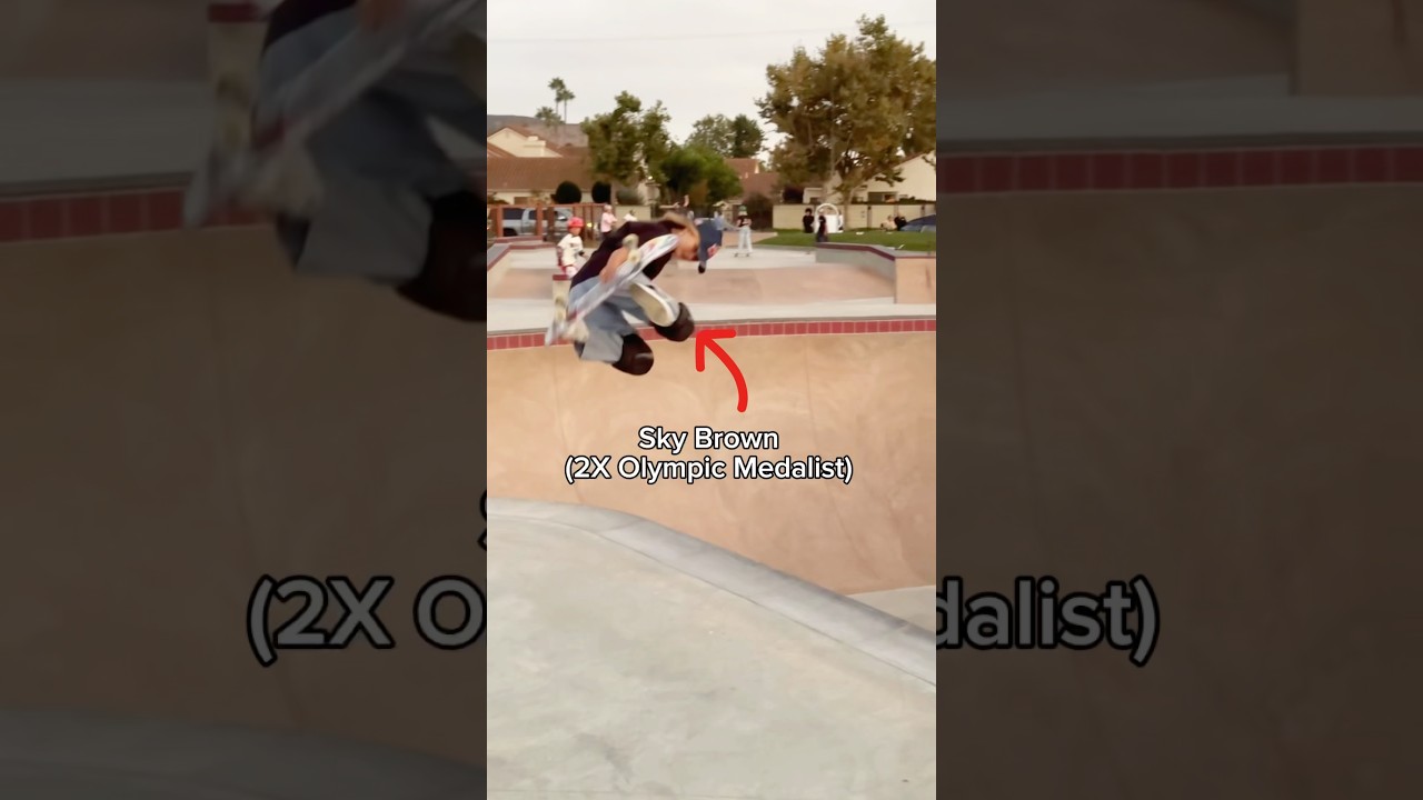 Gymnast tries skating 😂 (Embarassing) #olympics #gymnastics #gymnast #sports #skateboarding #skate