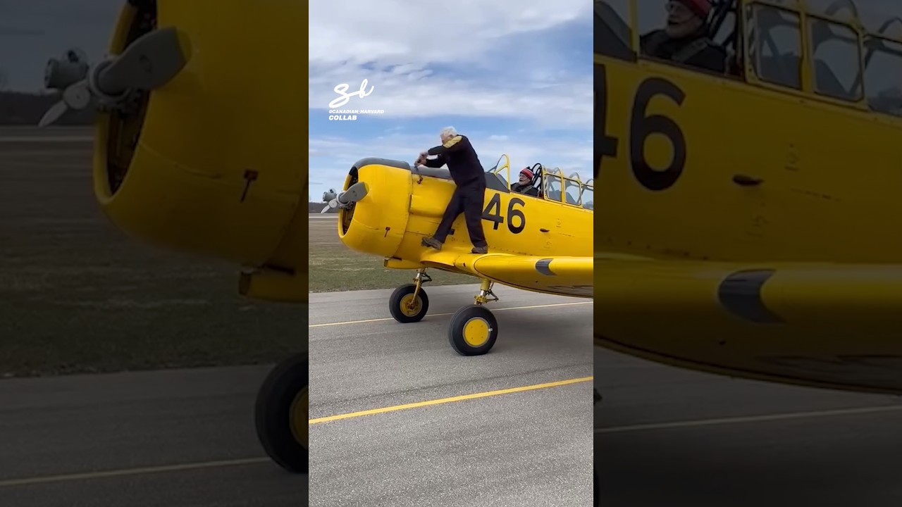 Hand-Cranking A Plane! 💪 #plane #aircraft #airplane