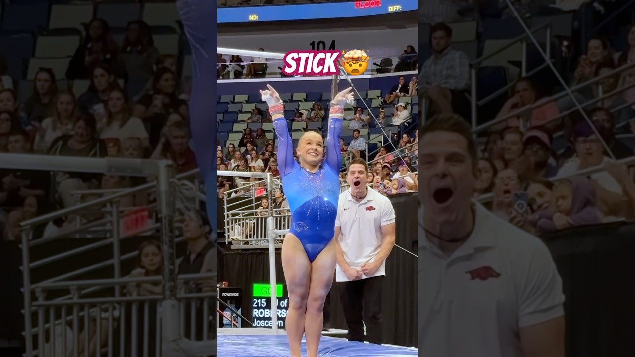 Her face when she stuck it 💅🏼 (Joscelyn Roberson) #gymnastics #gymnast #sports #sport #olympics