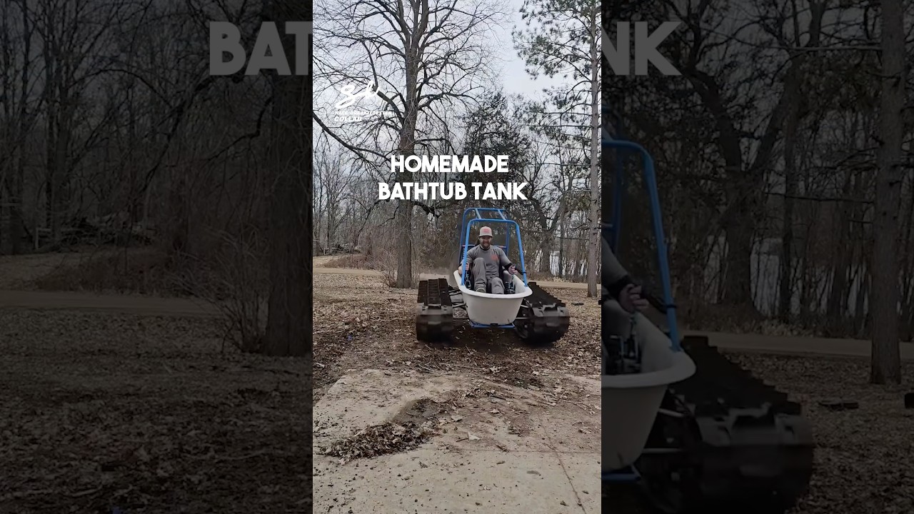 Homemade Bathtub Tank! 😱 #bath #tank #cars