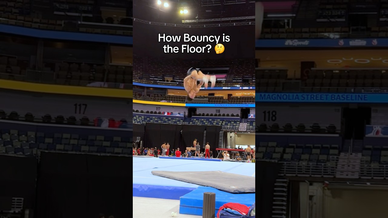 How bouncy is the floor in gymnastics? 🤔 #gymnastics #gymnast #olympics #olympic #sports #sport