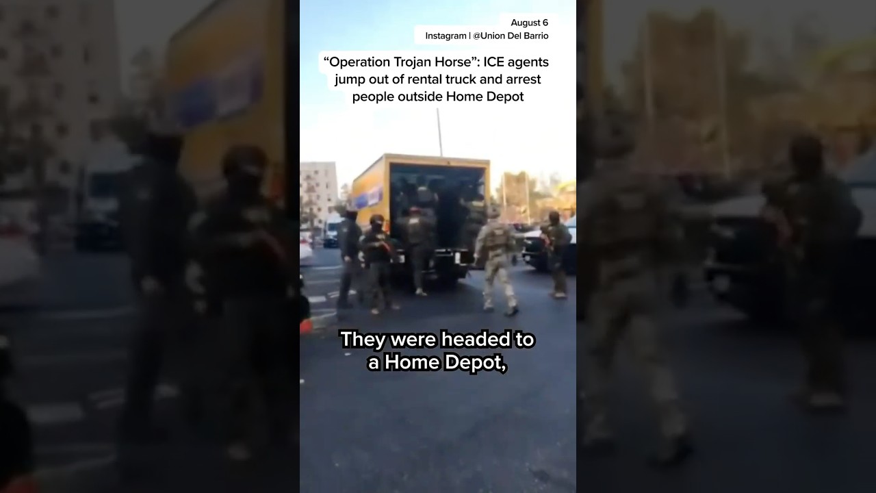 ICE agents jump out of rental truck and arrest people outside Home Depot