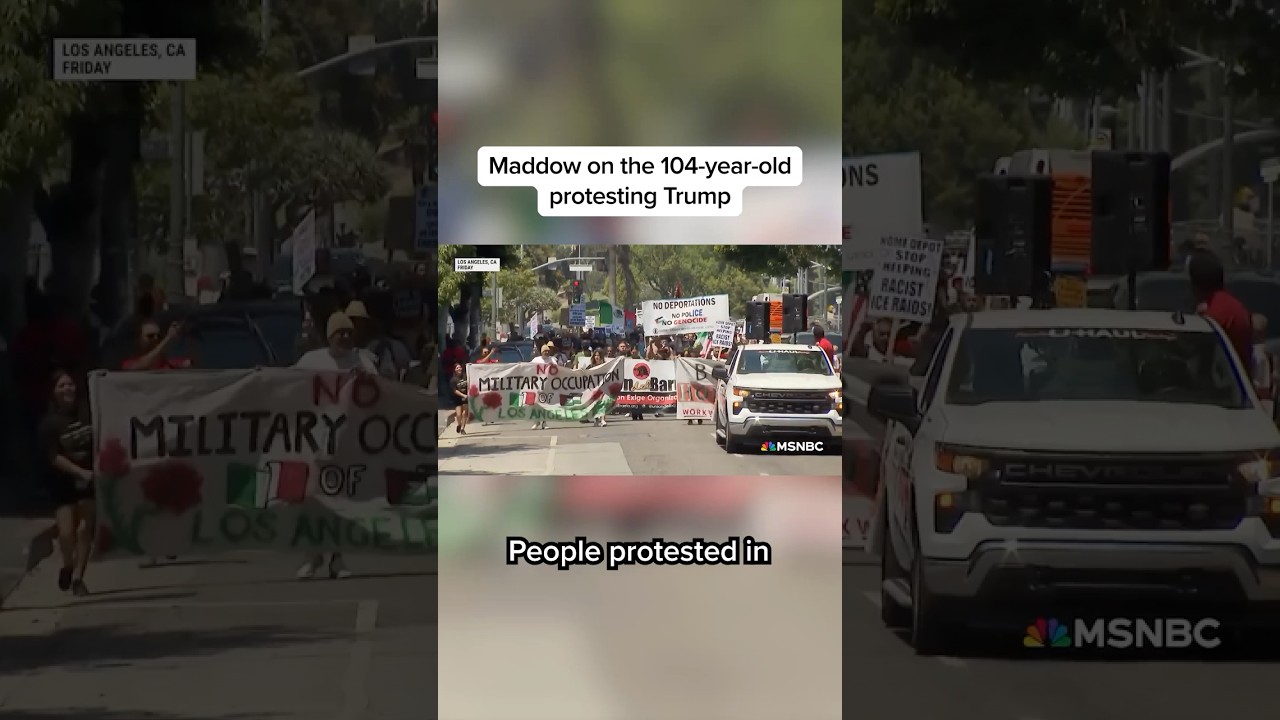 Maddow on the 104-year old protesting Trump