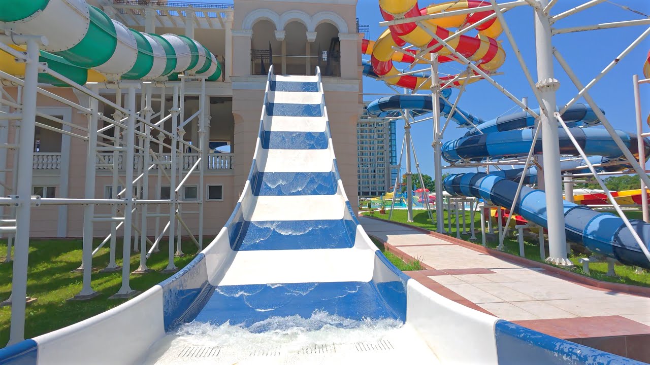 Mini Pendulum Water Slide at Sunset Aquapark Pomorie 🇧🇬