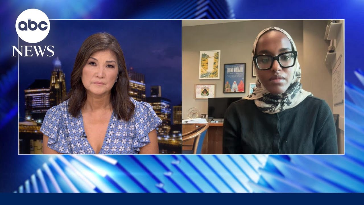 Minnesota State Sen. Zaynab Mohamed reacts to Minneapolis school shooting