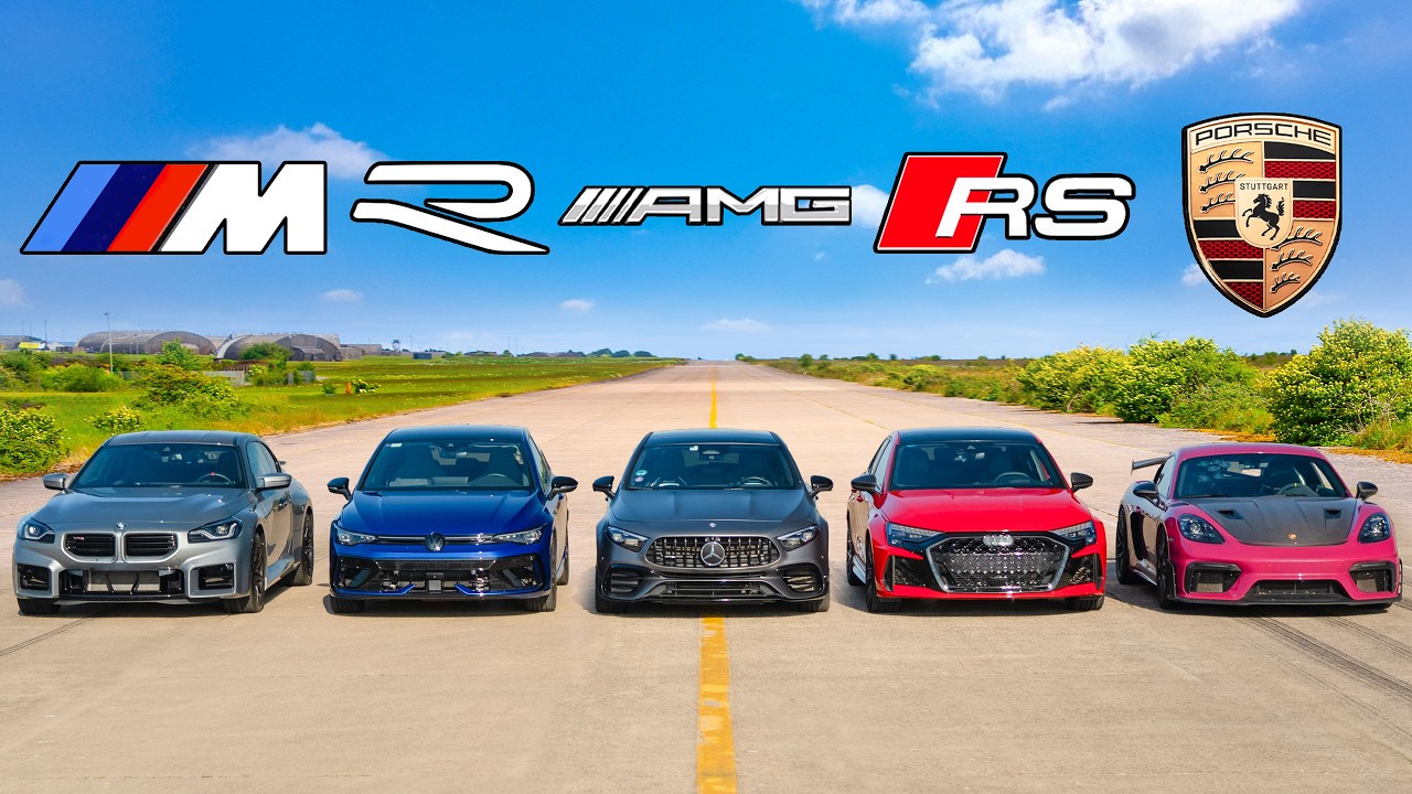 New BMW M2 v GT4 RS v A45 v RS3 v Golf R: DRAG RACE