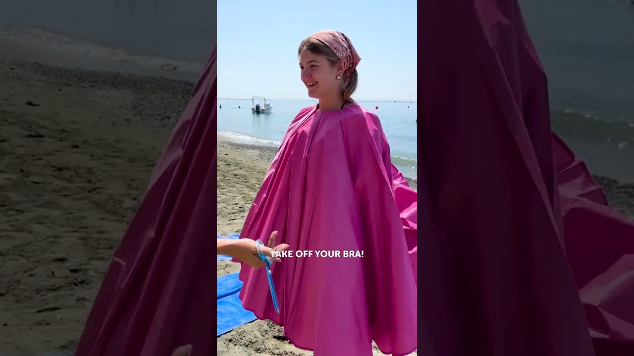 One cut and an umbrella saved her at the beach!