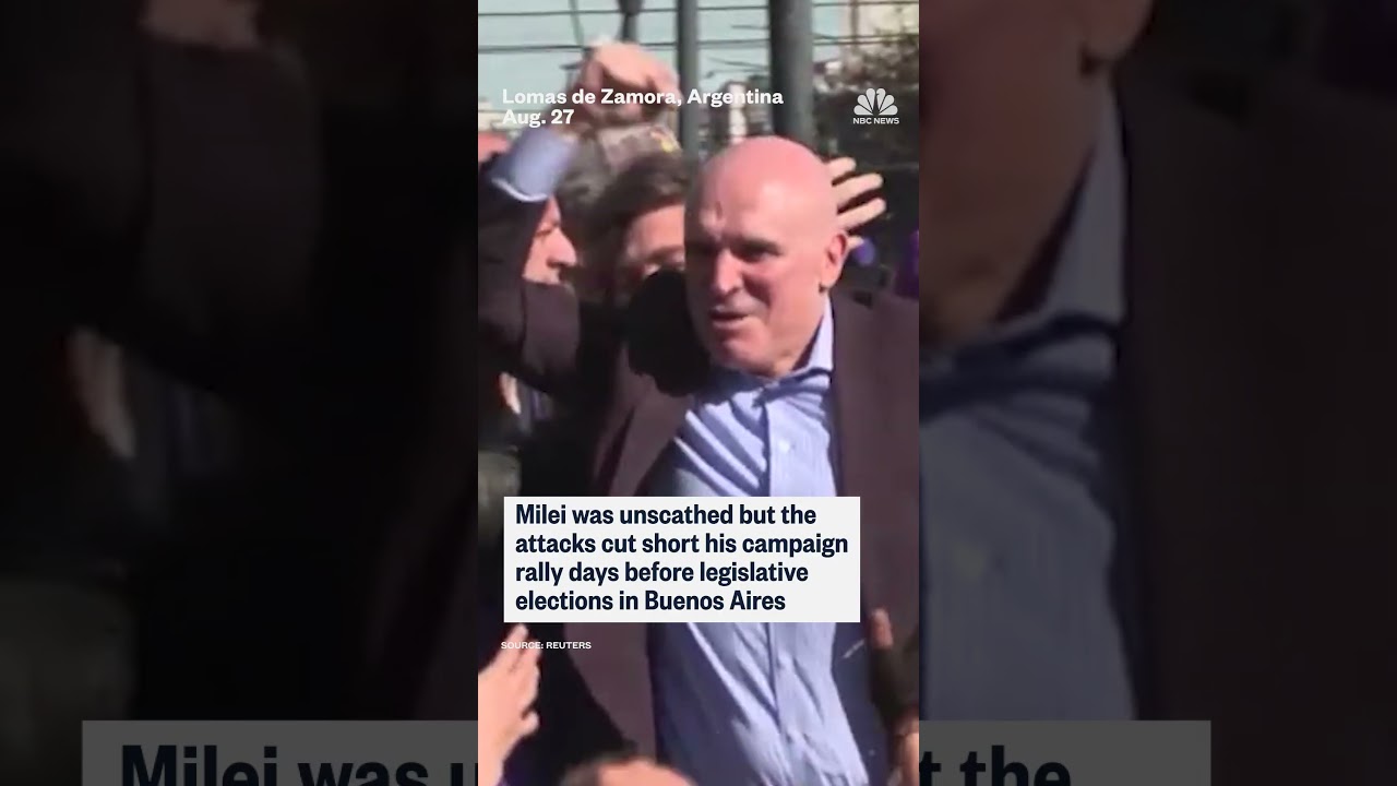 Protesters hurl objects at Argentina’s president