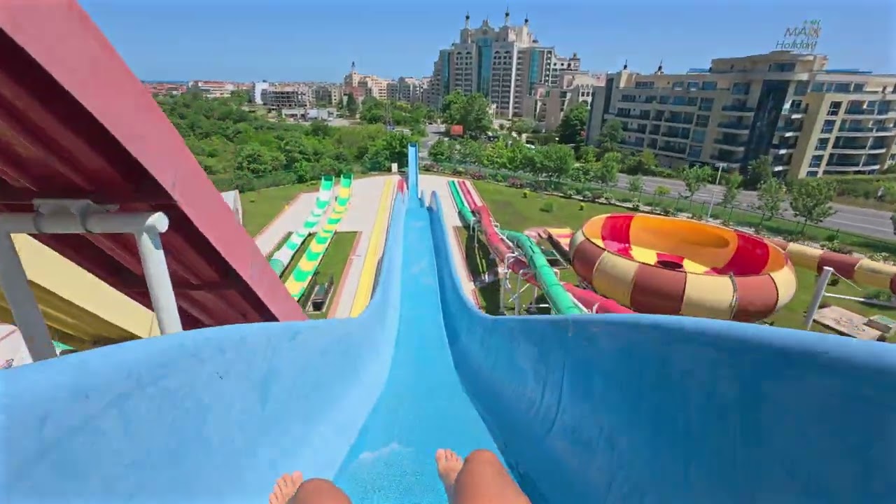 Rafting Water Slide at Sunset Aquapark Pomorie 🇧🇬