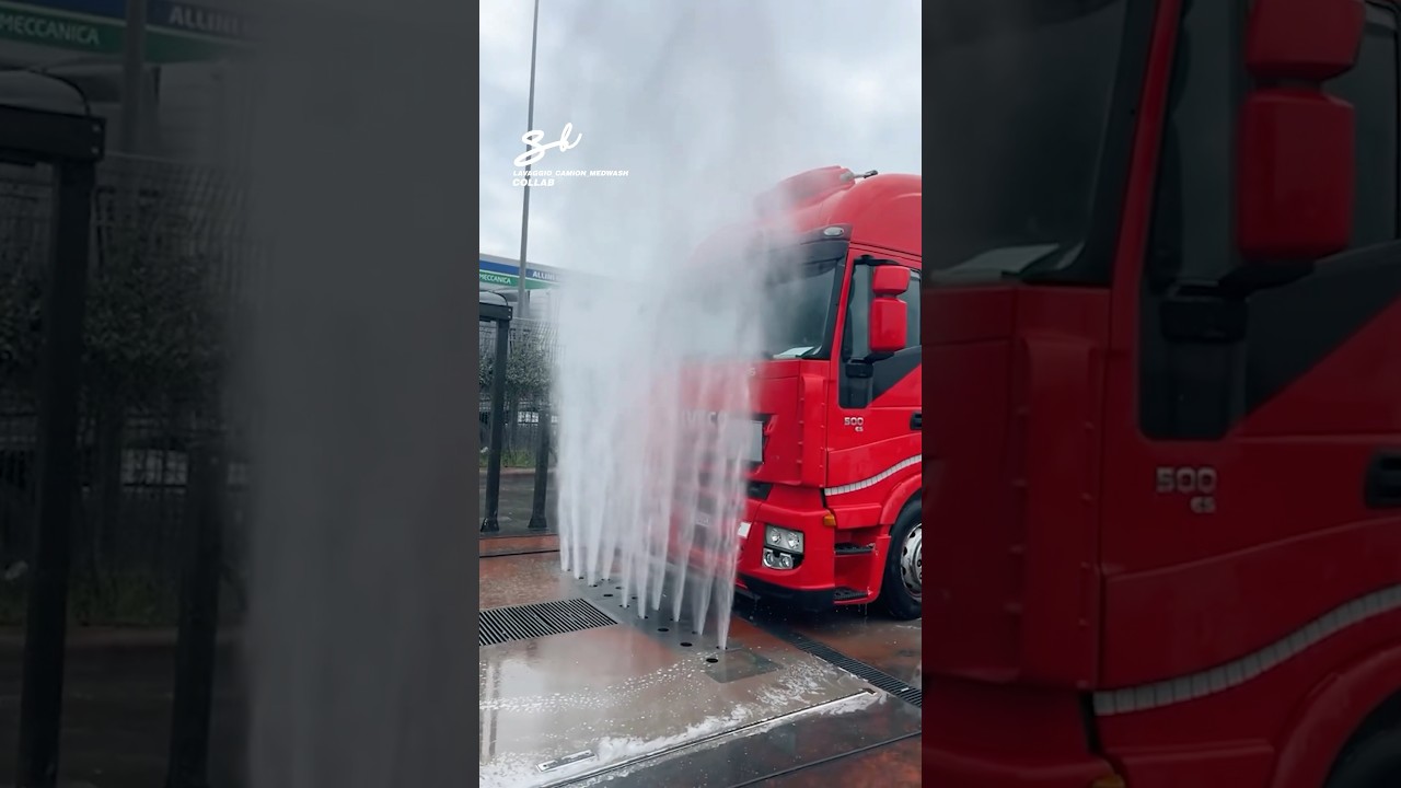 Truck Gets A Power Shower! 💦 #truckdriver #truckdriver #trucks