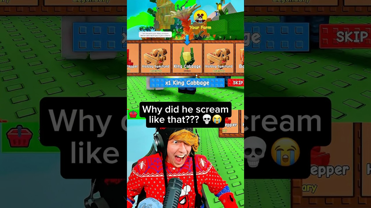 why did he scream like that… 💀😭 #shorts #roblox #growagarden