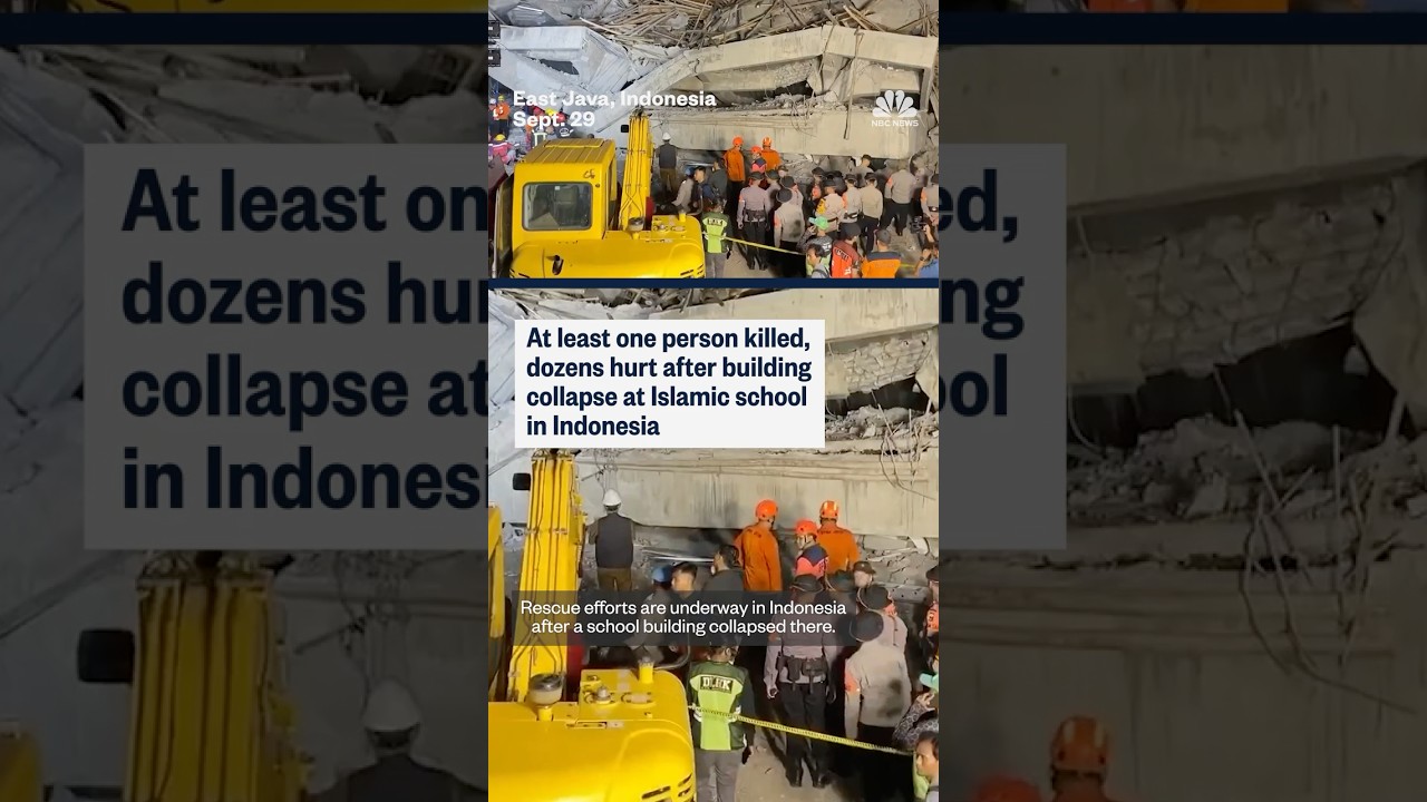 At least one person killed, dozens hurt after building collapse at Islamic school in Indonesia