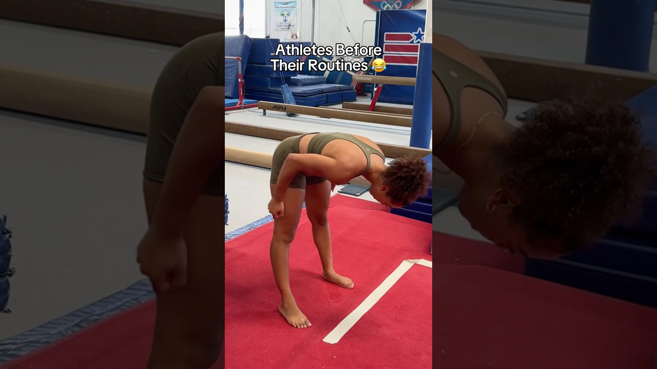 Athletes before their routines be like 😂 #gymnastics #gymnast #swimming #sports #sport #olympics
