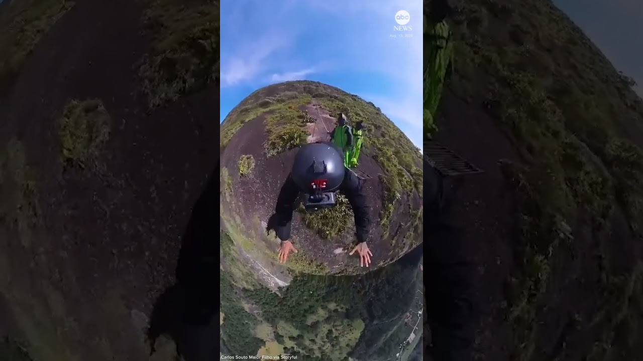 Base jumper survives terrifying fall after parachute malfunctions