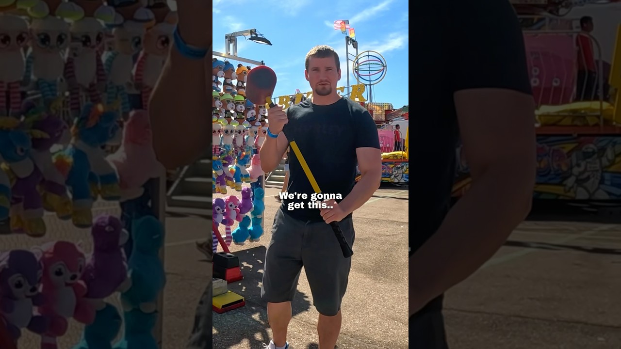 Beating the hammer carnival game 🥹❤️
