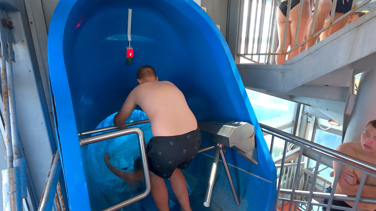 Blue Tuberides Water Slide at Terme 3000 🇸🇮