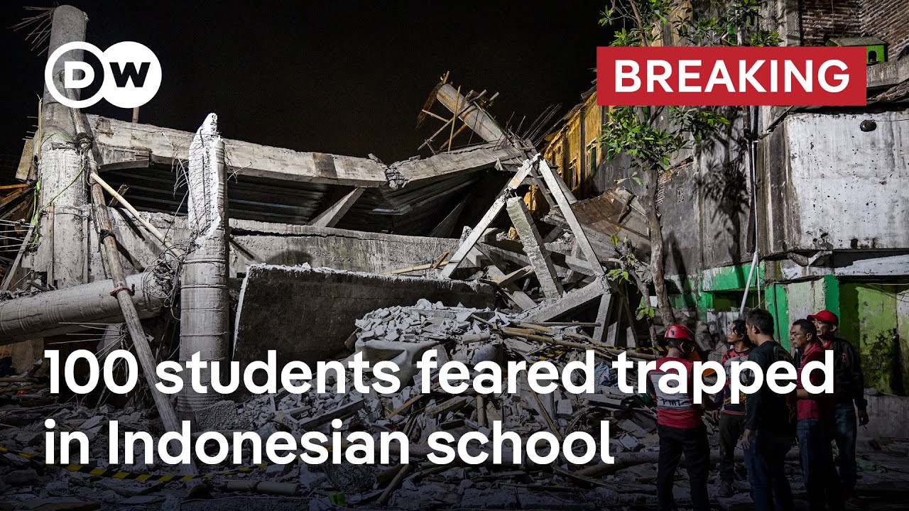 BREAKING: Indonesian school building callopses, dozens feared trapped | DW News