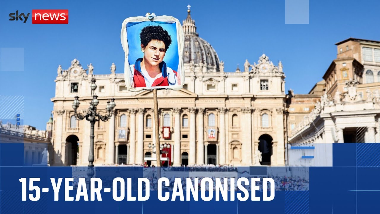 Carlo Acutis, who died leukaemia of in 2006 aged 15, canonised by Pope Leo.