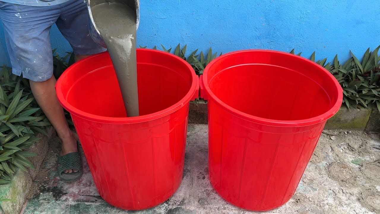Creative ideas from Cement and Plastic Bucket – DIY Simple Aquarium