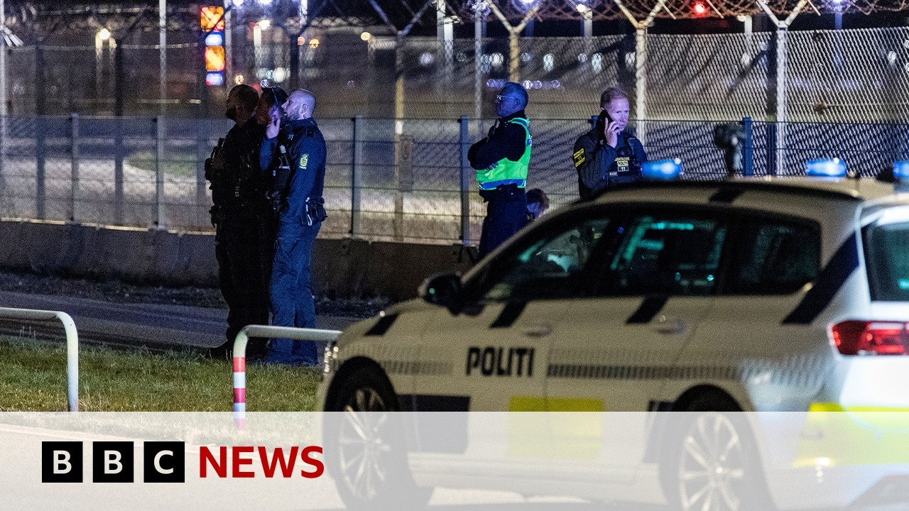 Denmark says ‘professional actor’ behind drone incursions over its airports | BBC News