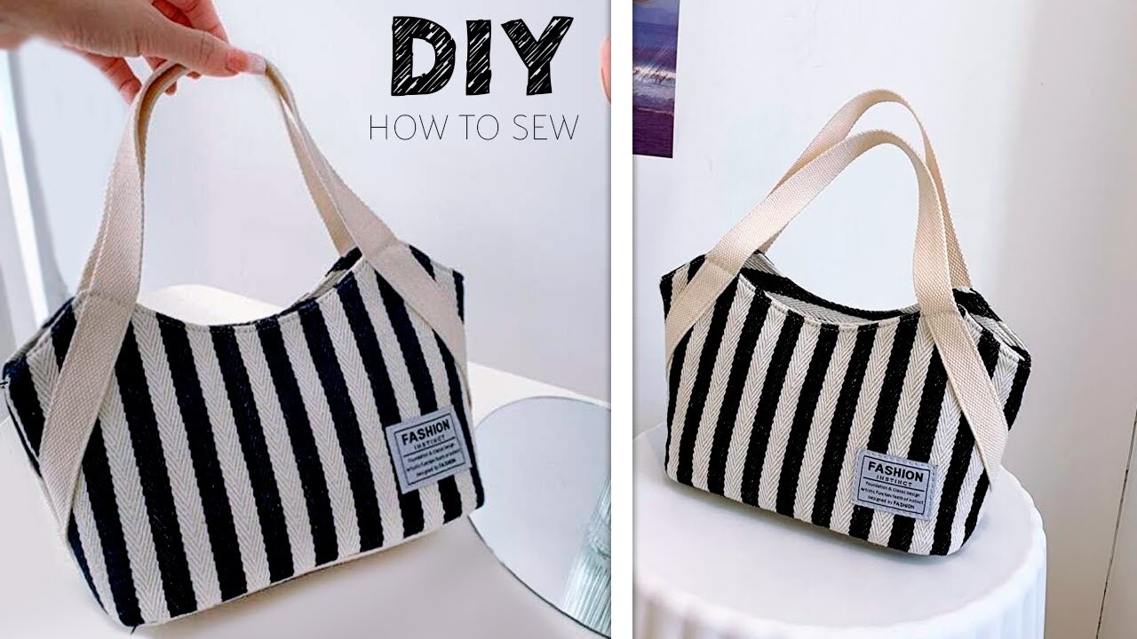 DIY SIMPLE CUTE TOTE BAG Sewing from cloth at home ASMR Sewing