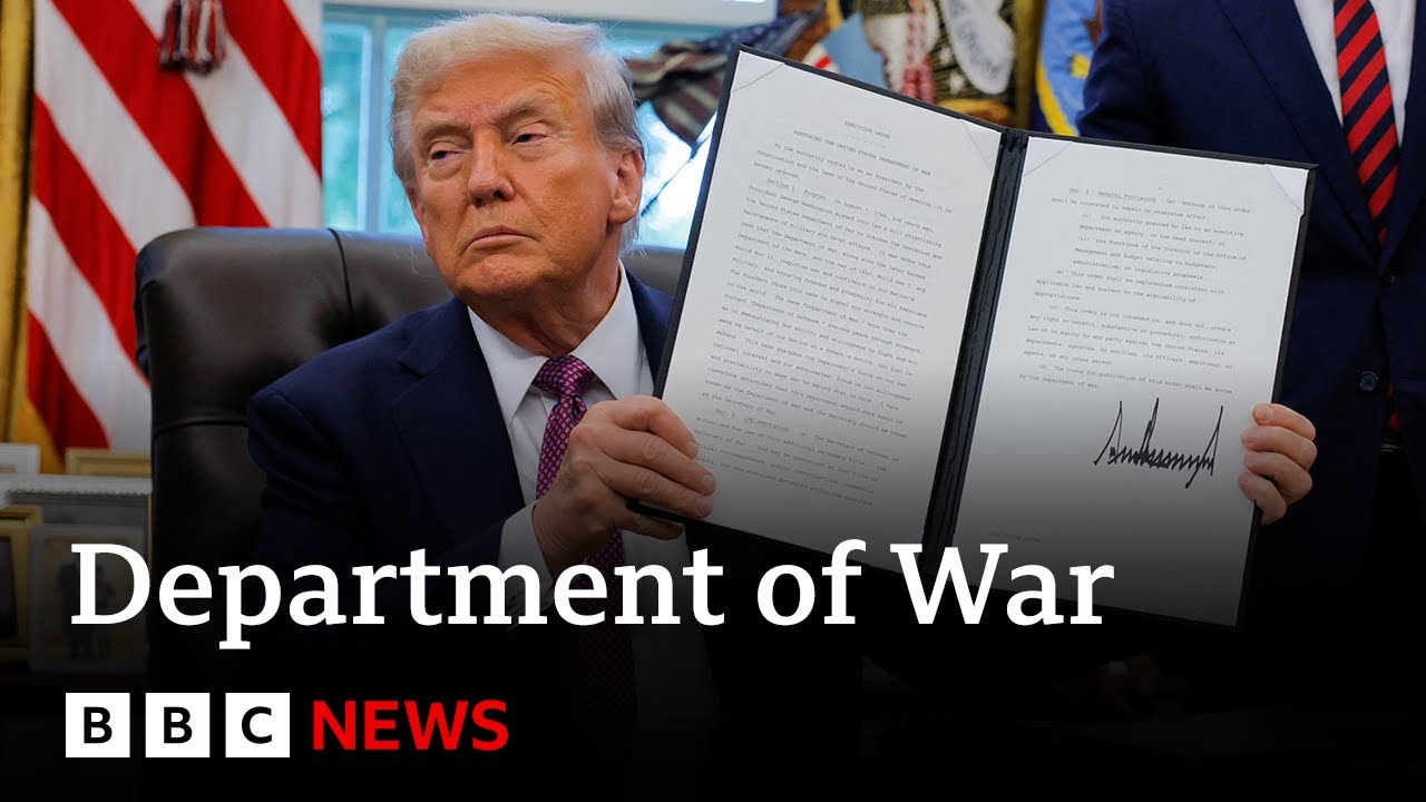 Donald Trump rebrands Department of Defense as Department of War | BBC News