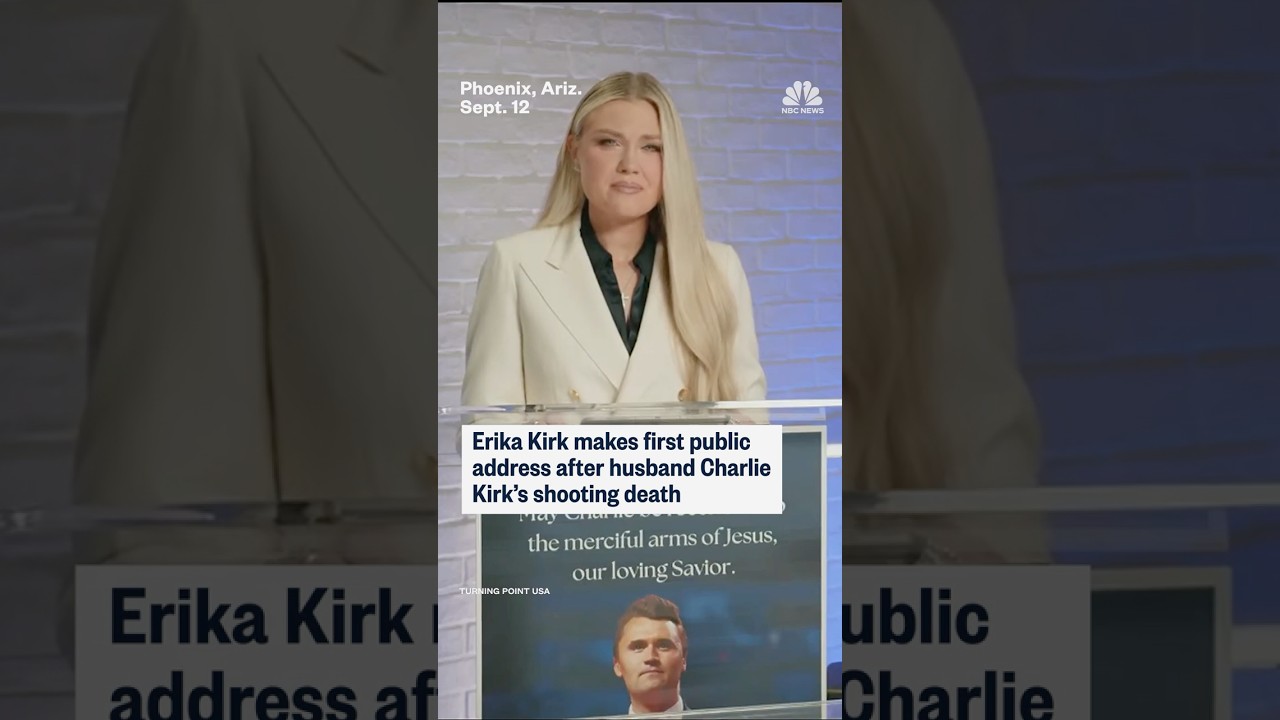 Erika Kirk makes first public address after husband Charlie Kirk’s shooting death