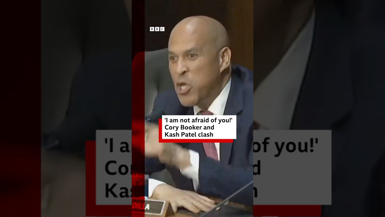 FBI Director Kash Patel and Democrat Senator Cory Booker clash during hearing. #USNews #BBCNews