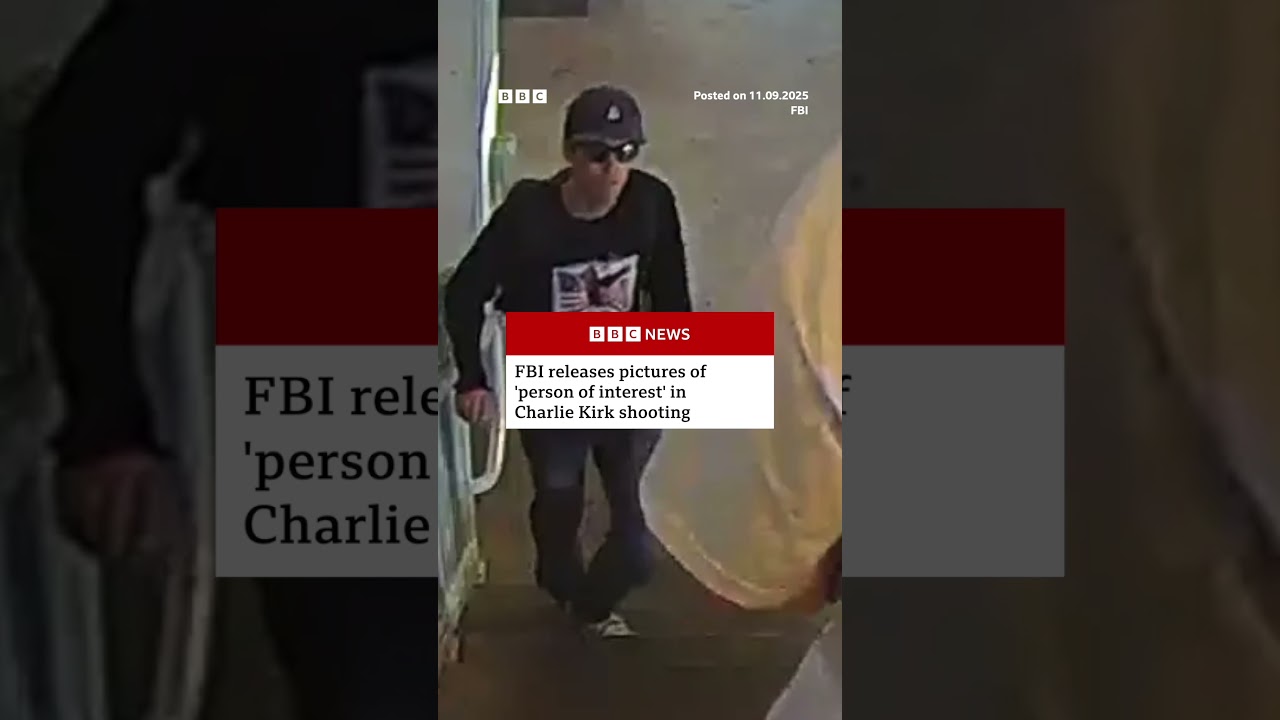 FBI releases images of “person of interest” in Charlie Kirk shooting. #CharlieKirk #BBCNews
