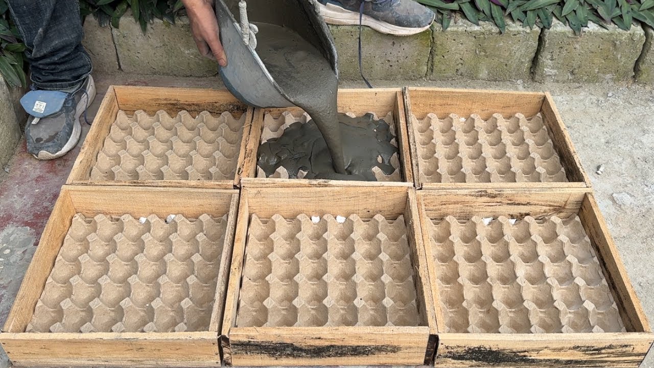 Flower Pots Craft – DIY Beautiful Flower pots from Cement and Egg trays