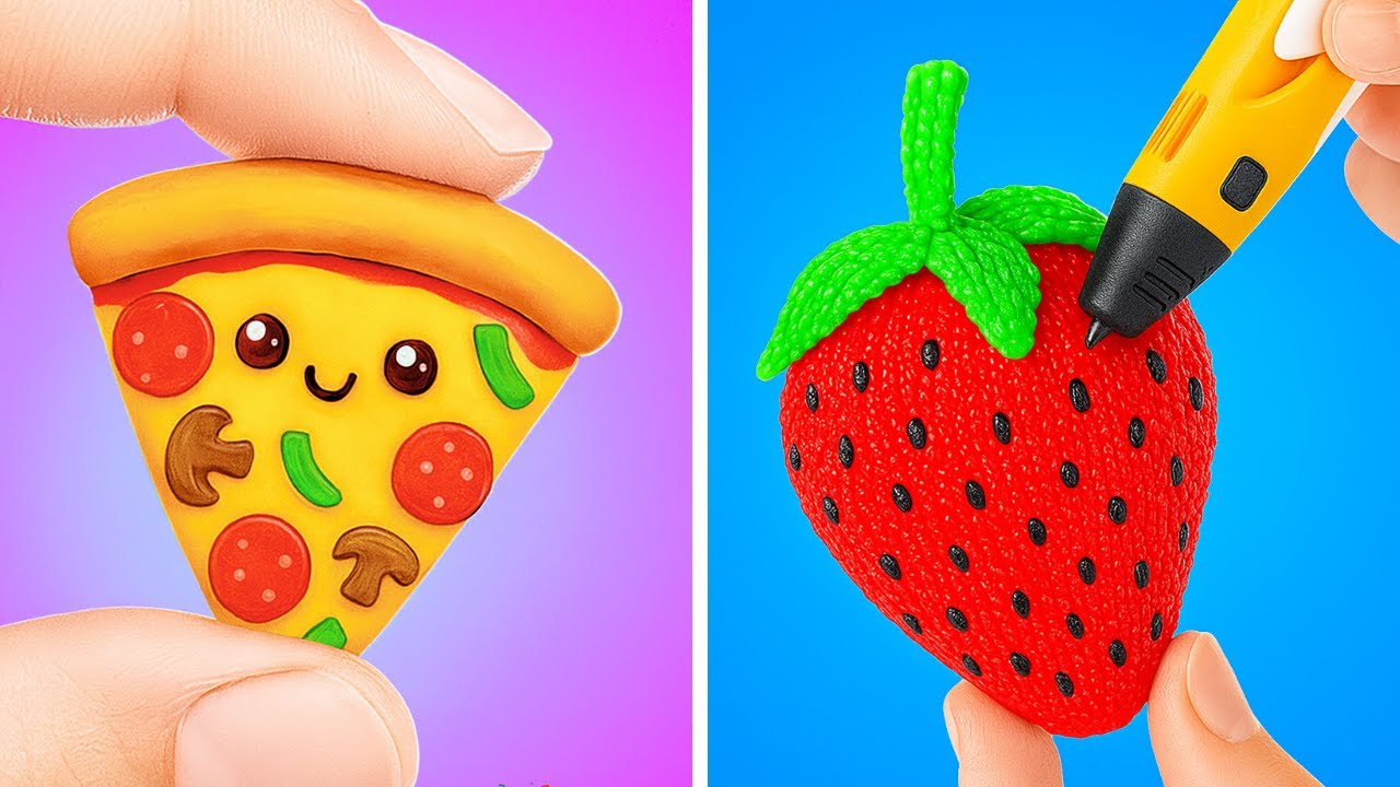 FUN 3D PEN IDEAS 🖊️ + Polymer Clay DIY 🍓 Colorful Crafts for Beginners! 🌈
