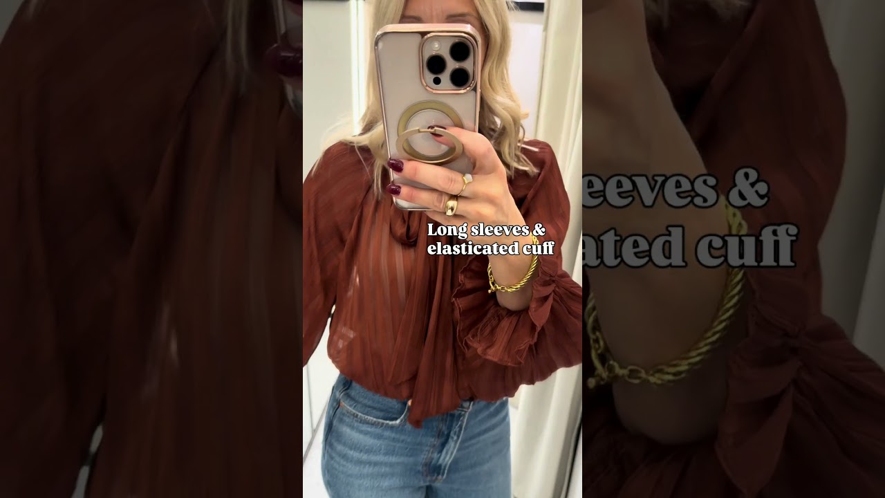 Gorgeous autumnal blouse – details in description & comments!