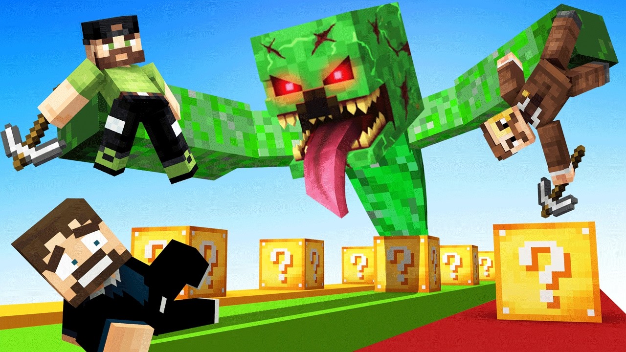 HILARIOUS Lucky Block Race in Minecraft