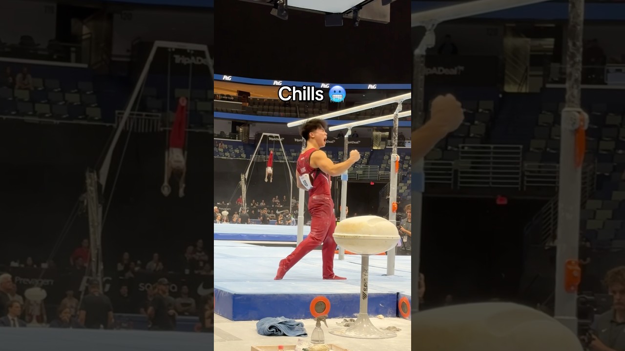His celebration gave me chills 😳 (Asher Hong)#gymnast #olympics #gymnastics #olympic #sports #sport
