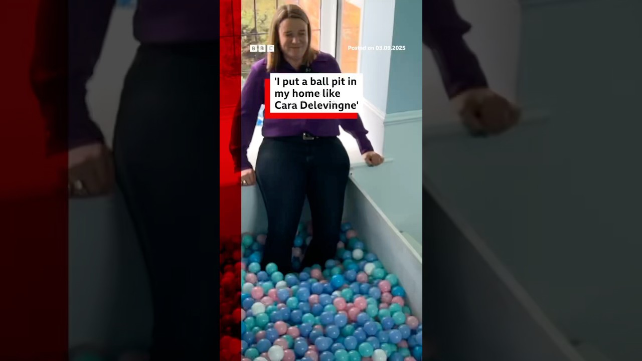 ‘I put a ball pit in my home like Cara Delevingne’. #BallPit #CaraDelevingne #BBCNews